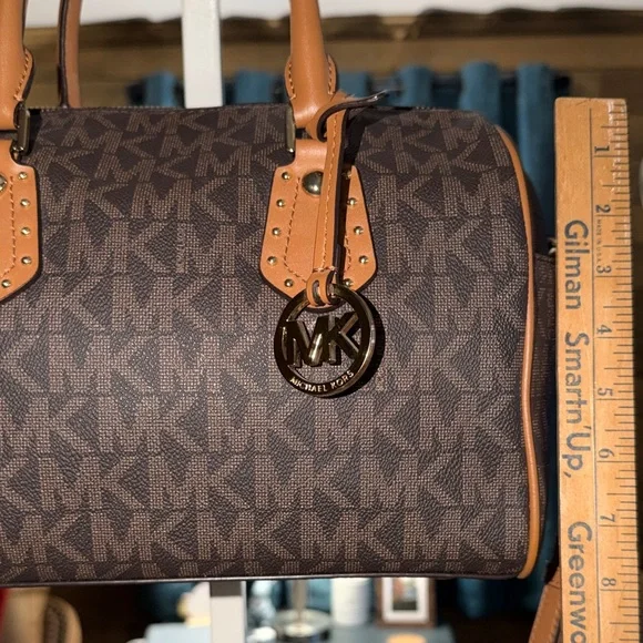 Michael Kors Signature Brown Satchel with Crossbody Strap - Picture 7 of 15